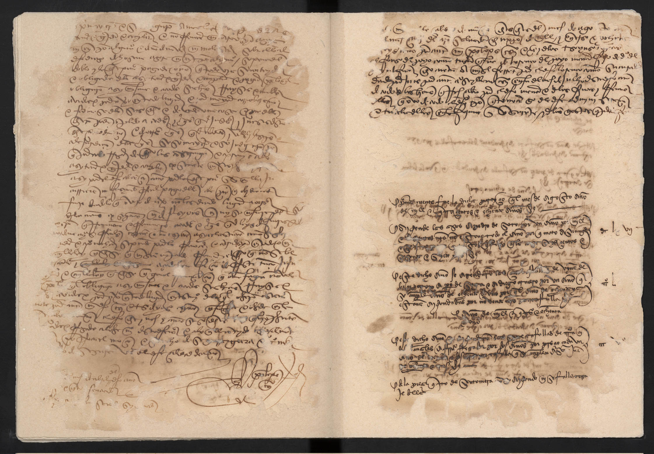 Acta notarial de la entrega de cuentas de Alfonso del Poyo a Miguel Ferrete.